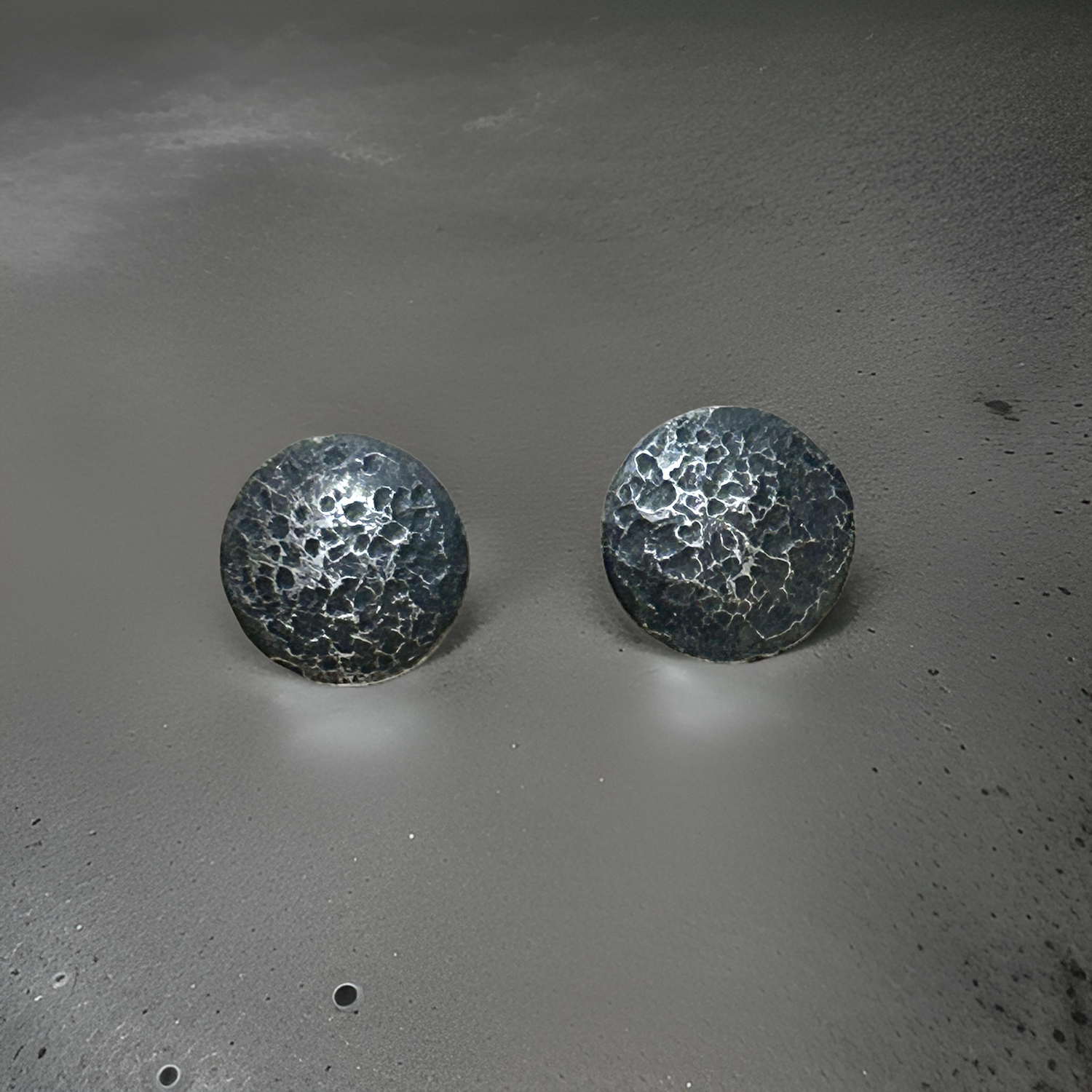 Sterling Silver Rustic Men’s Stud Earrings