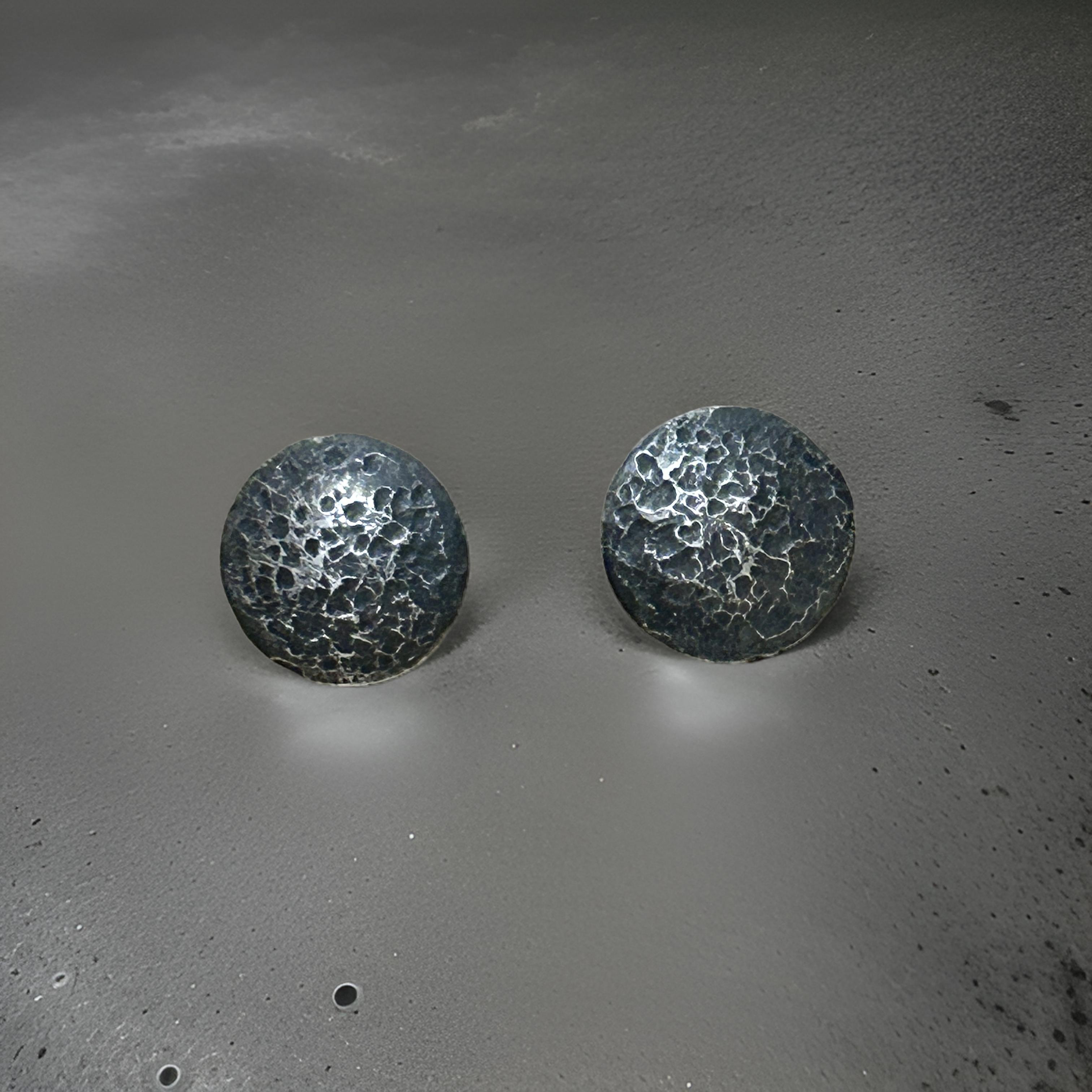 Sterling Silver Rustic Men’s Stud Earrings