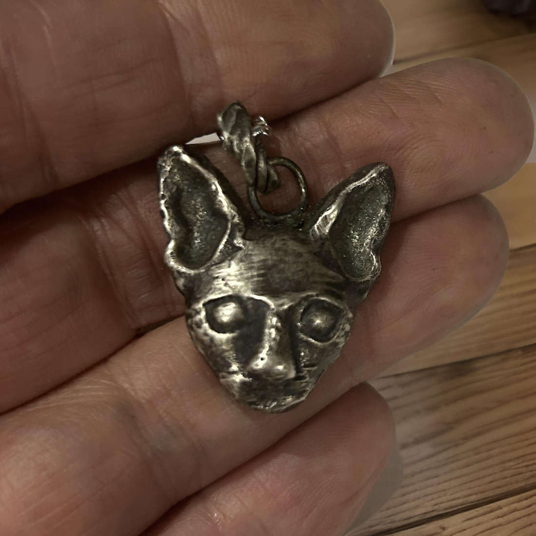 Sphinx Cat Pendant | Sterling Silver Oxidizer Pendant | Feline Guardian Necklace