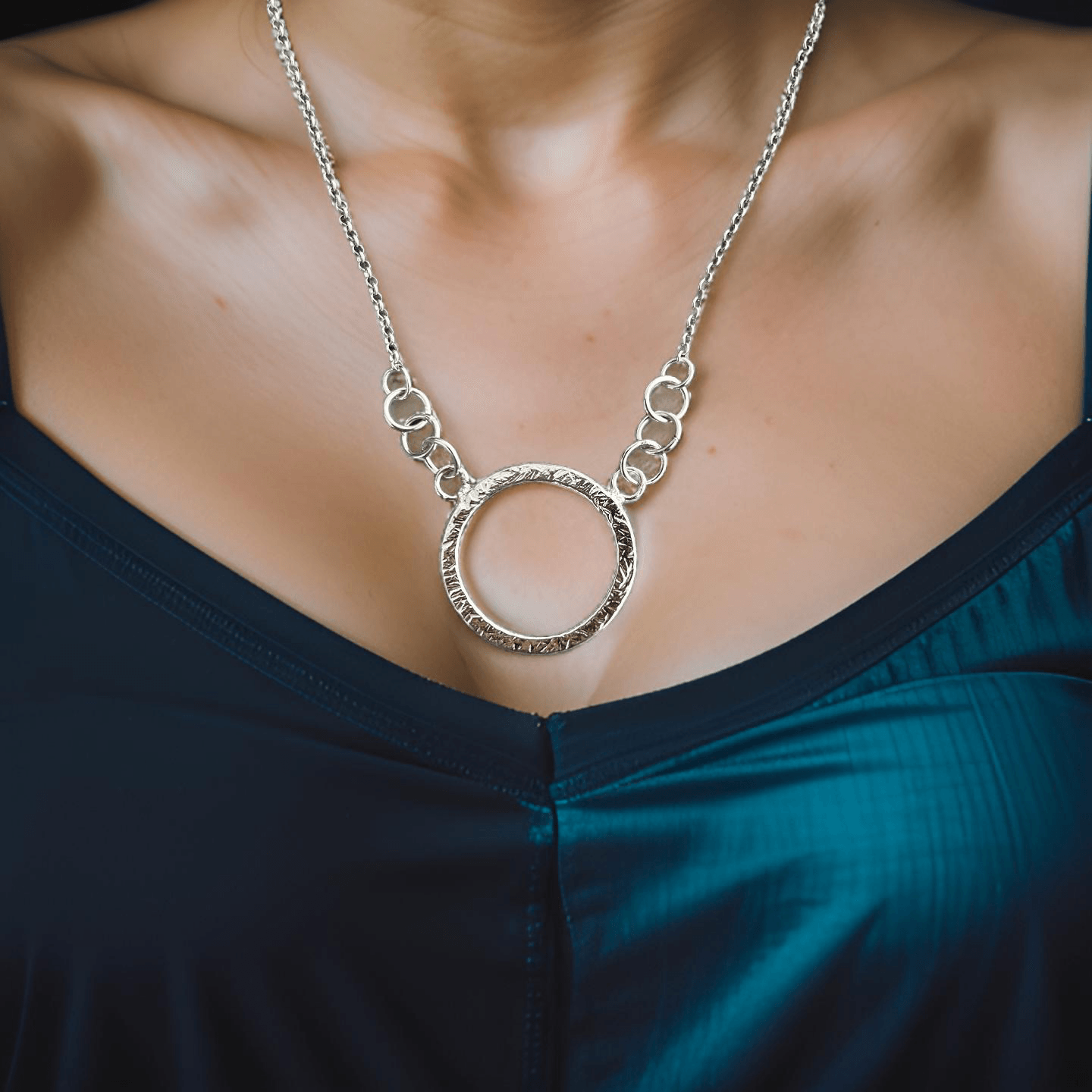 Handcrafted Sterling Silver Circle Necklace