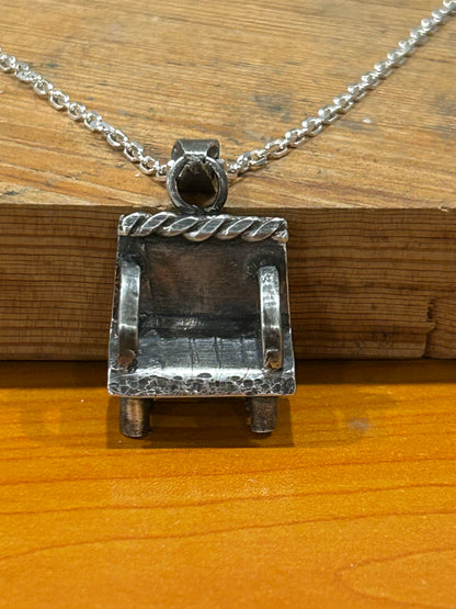 Chair Pendant Necklace with Anchor Chain