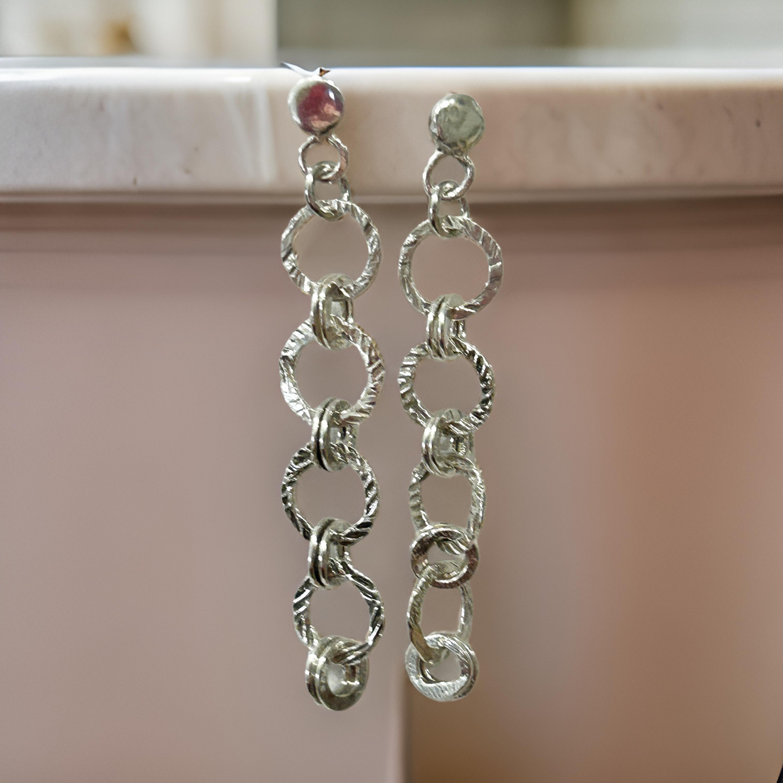 Delicate Dangle Earrings made from Sterling Silver