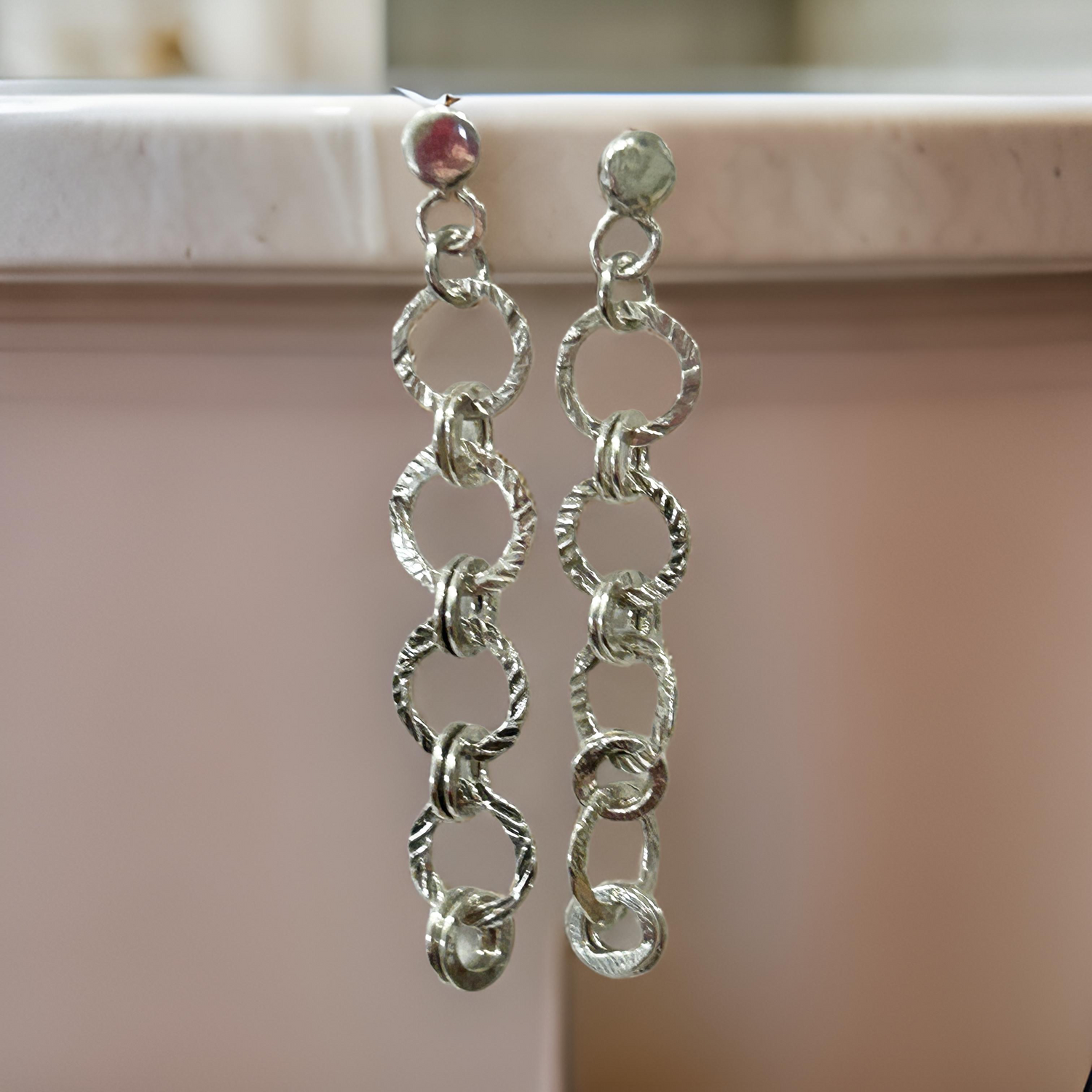 Delicate Dangle Earrings made from Sterling Silver