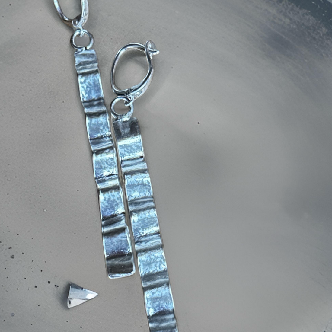 Elegant 999 Fine Silver Textured Drop Earrings - Handmade &amp; Unique