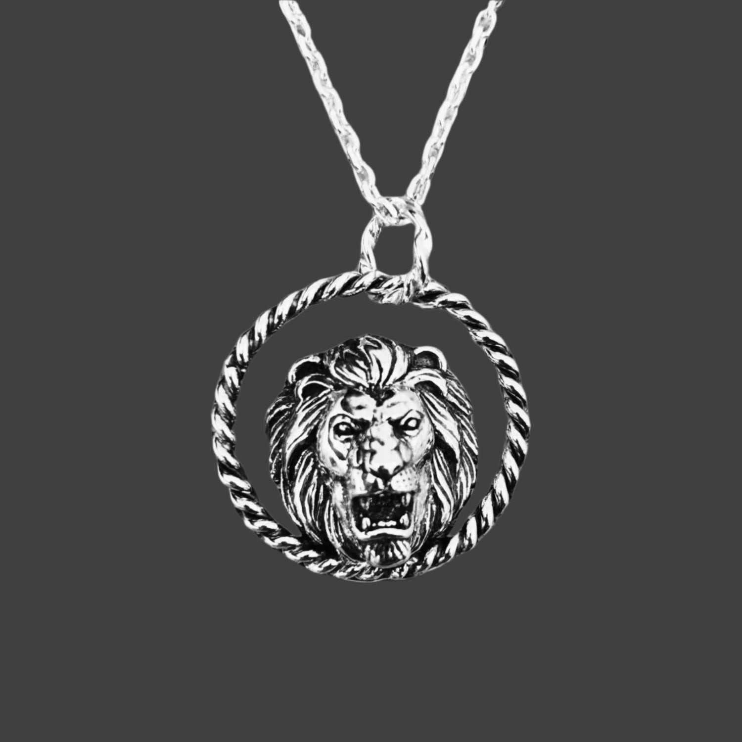 Silver Lion Pendant Fashioned in my JJewelryArt studio,