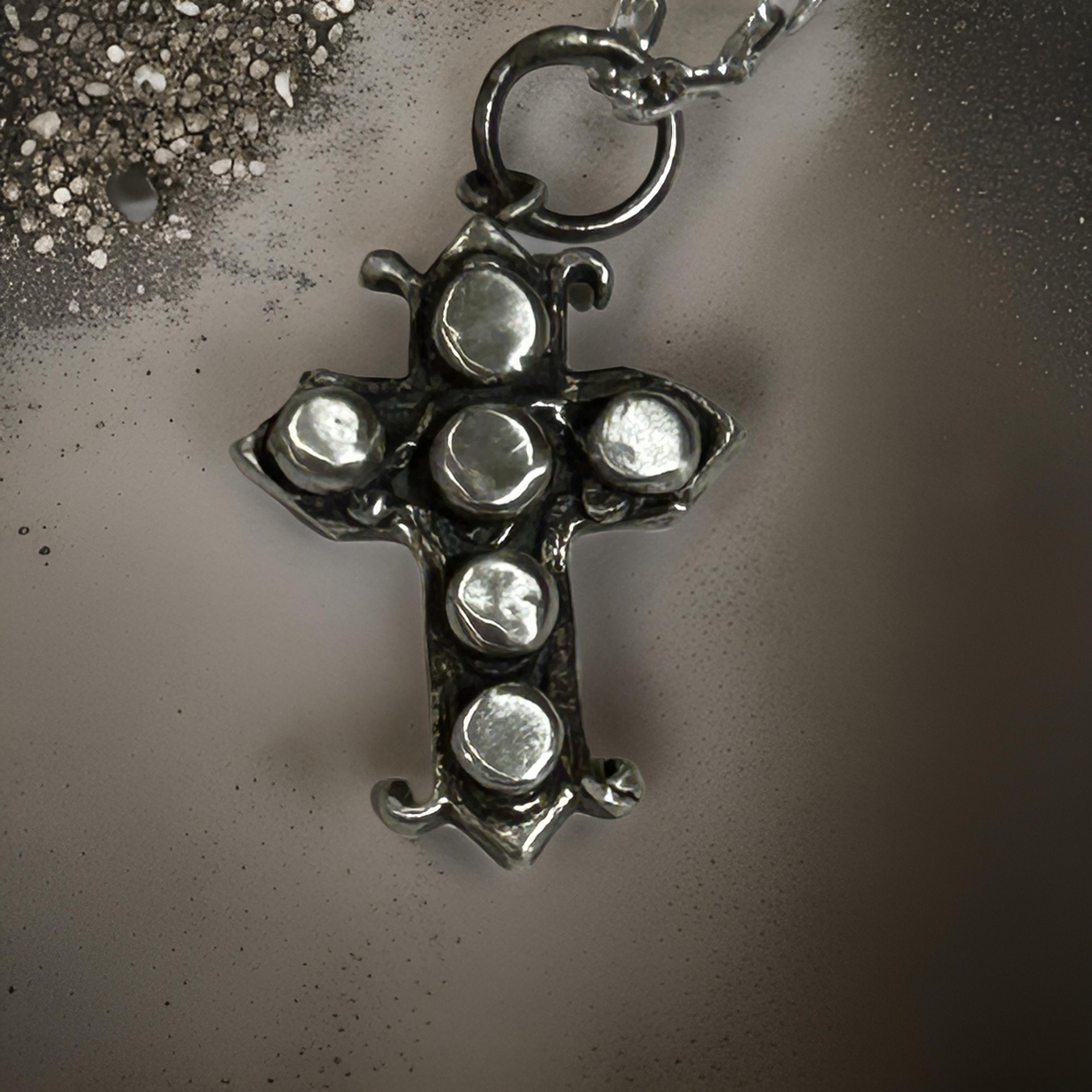 Gothic Cross Necklace Handmade in Sterling Silver