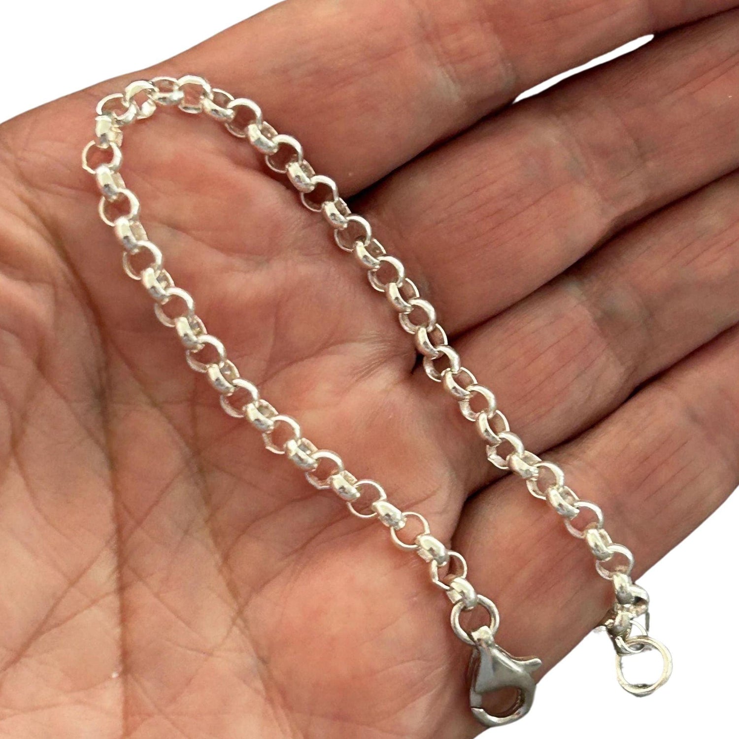 Dainty Sterling Silver Rolo Chain Bracelet - JJewelryArt