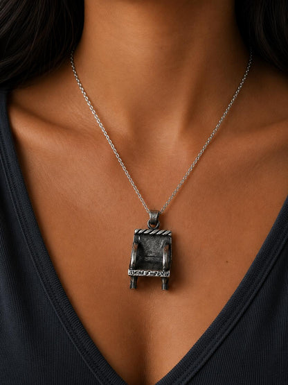 Handmade Sterling Silver Artisan Chair Pendant Necklace