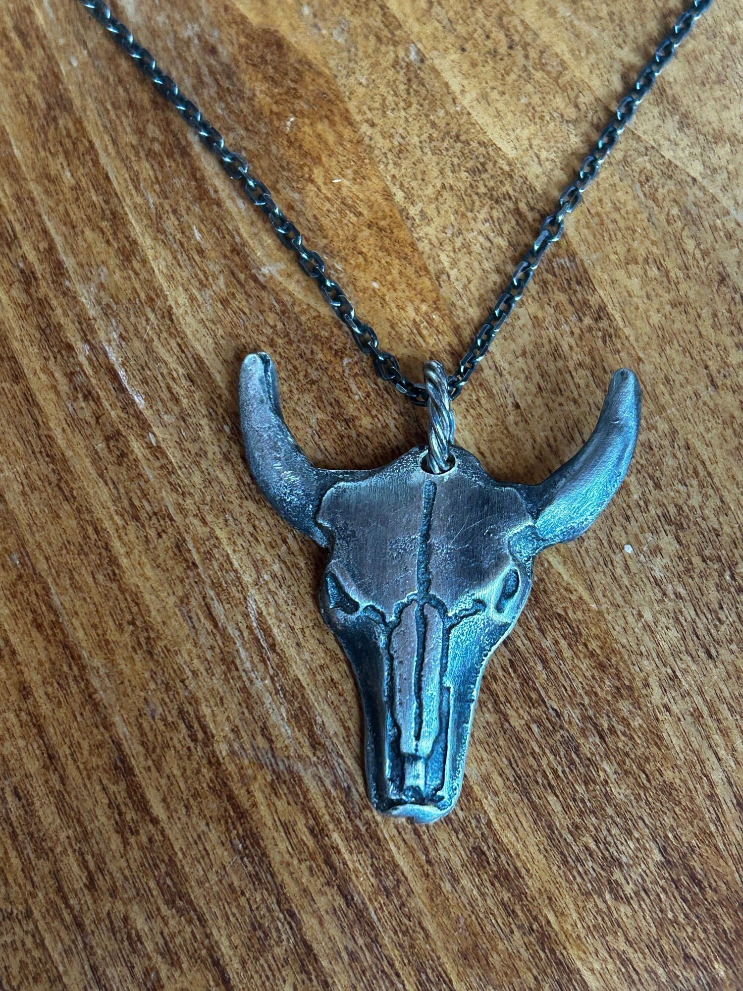 Men’s Pendant Bull Necklace Handmade in sterling silver Gift for Him
