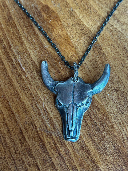 Men’s Pendant Bull Necklace Handmade in sterling silver Gift for Him