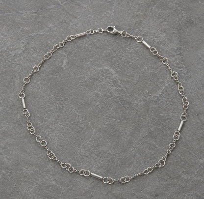 Hand-Twisted Sterling Silver Chain Necklace – 18-Inch Artisan 925 Links