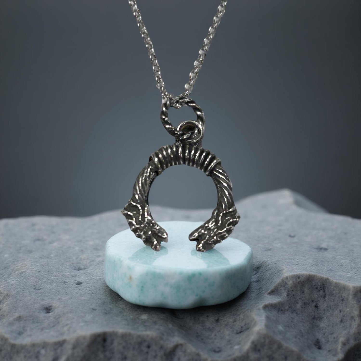 Handmade Sterling Silver Dragon Pendant – Viking Wolf Necklace for Men – Oxidized Nordic Amulet