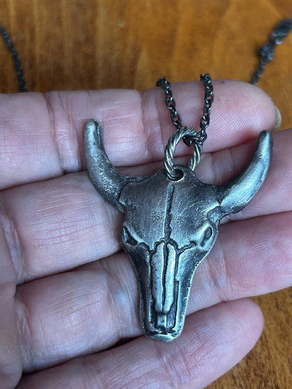 Men’s Pendant Bull Necklace Handmade in sterling silver Gift for Him