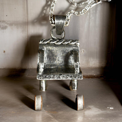Handmade Sterling Silver Artisan Chair Pendant Necklace