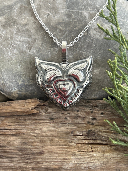 Handmade Silver Fox Pendant, Woodland Animal Jewelry