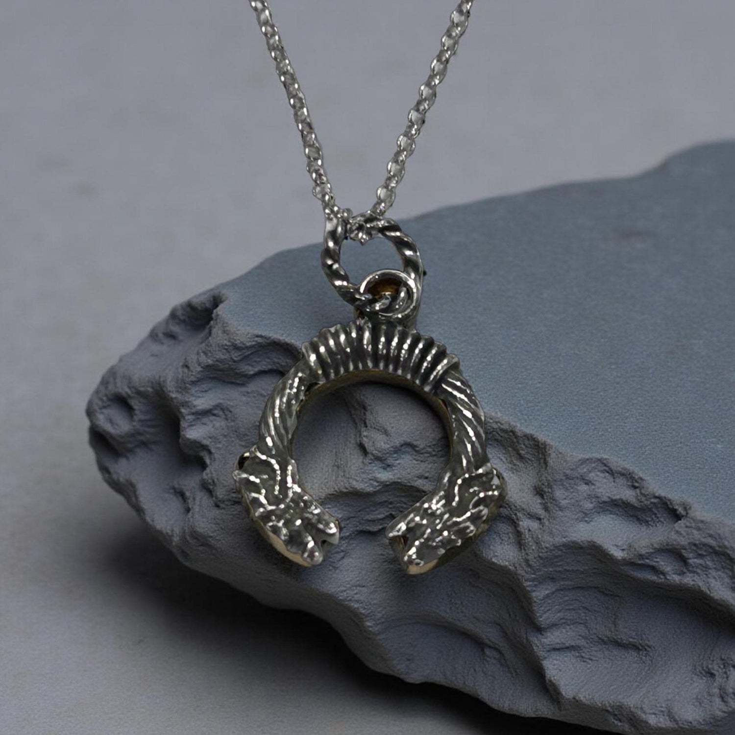 Handmade Sterling Silver Dragon Pendant – Viking Wolf Necklace for Men – Oxidized Nordic Amulet
