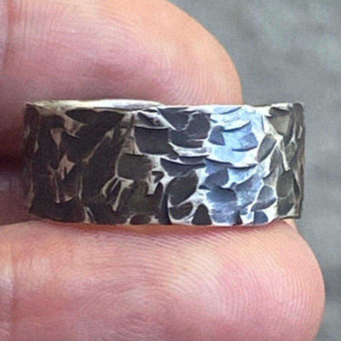 Artisan Rustic Band Ring - Band Ring With Hammered | JJewelryArt