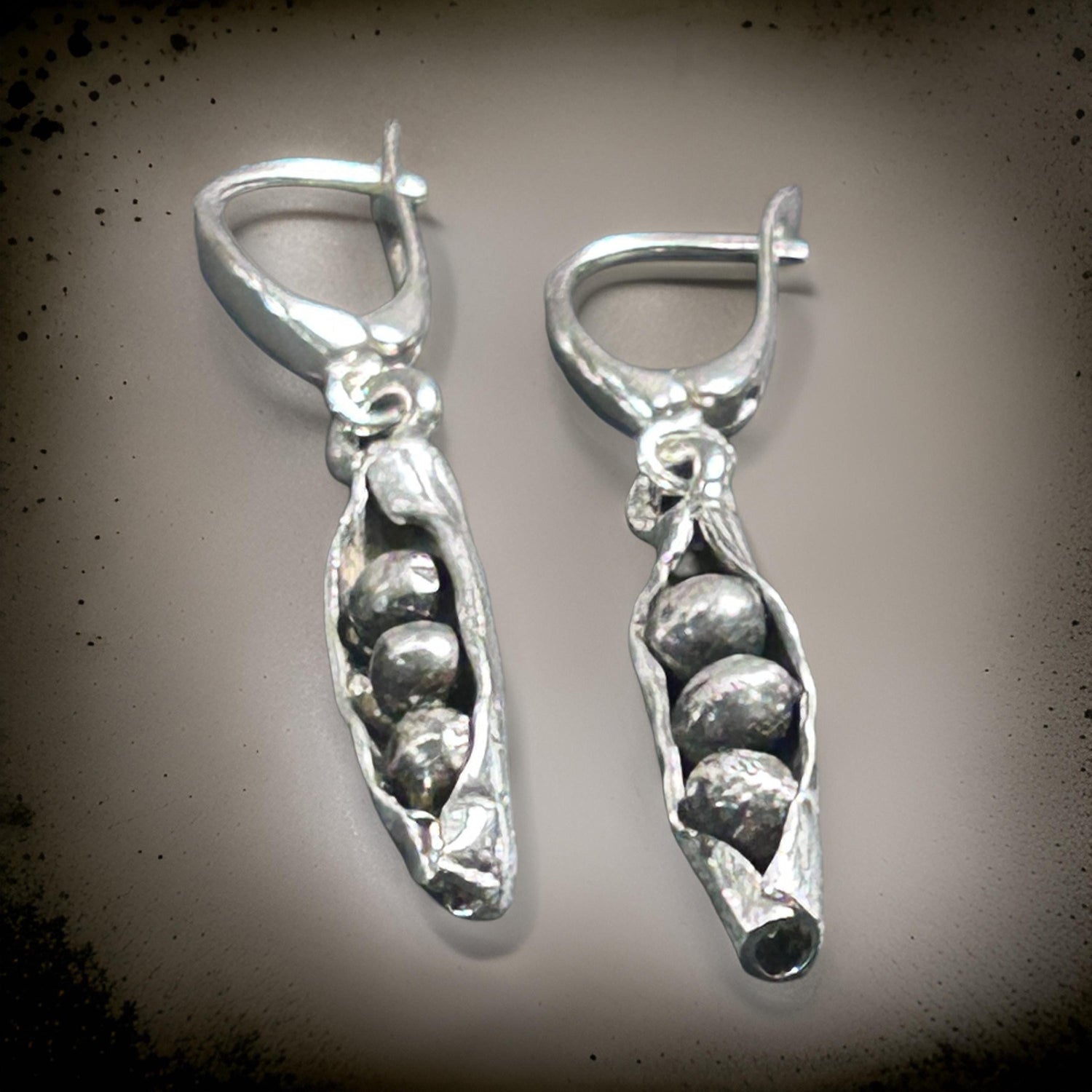 Sterling Silver Pea Pod Earrings | Handmade Nature-Inspired Botanical Jewelry
