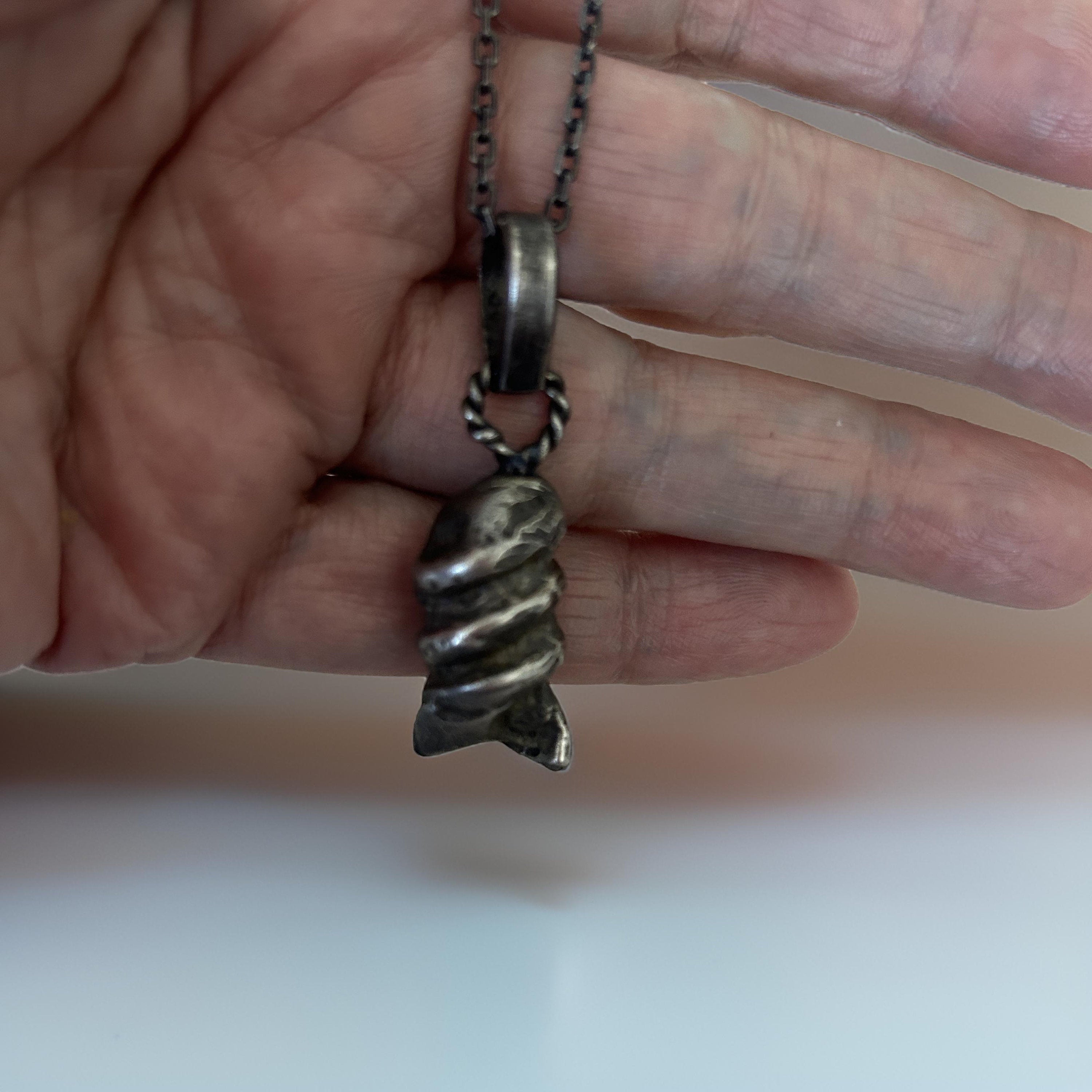 Sterling Silver Oxidized Spiral Men&