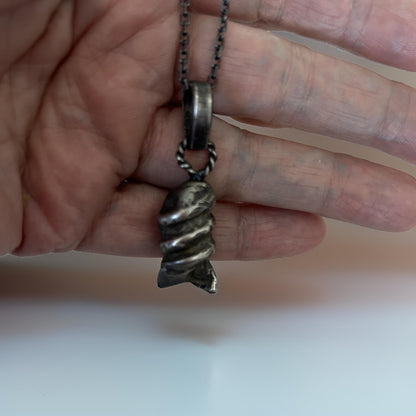 Sterling Silver Oxidized Spiral Men&
