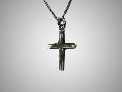 Handmade Oxidized Sterling Silver Cross Necklace • Men&