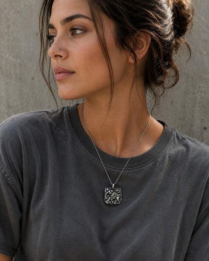 Handmade 999 Fine Silver Botanical Pendant Necklace – Nature Inspired Organic Design