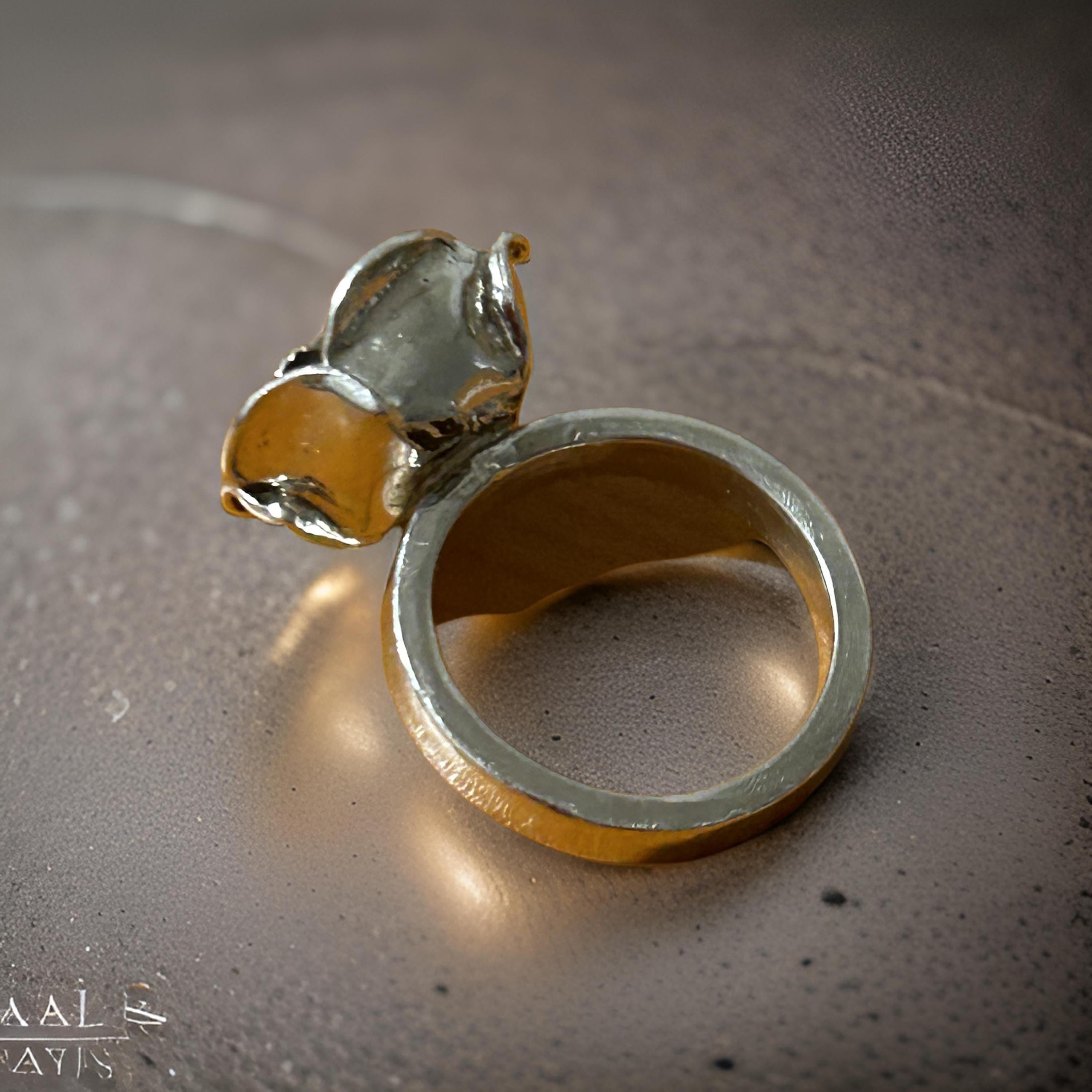 Solid Silver Rose Ring - Handmade Rose - Statement Rings - Unique Jewelry