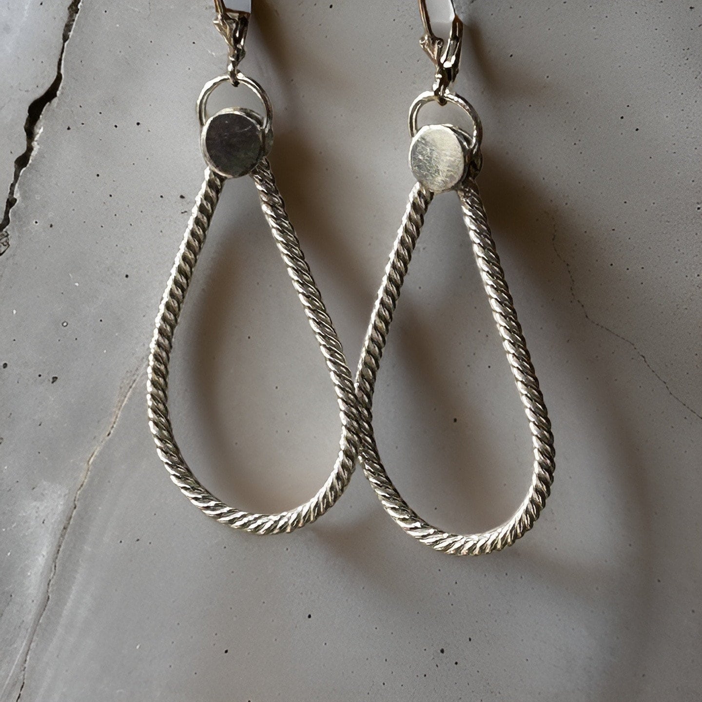 Sterling Silver Statement Hoops Earrings • Twisted Large Drop Earrings • Big Silver Earrings • Gift for Girlfriend • Gift for Her