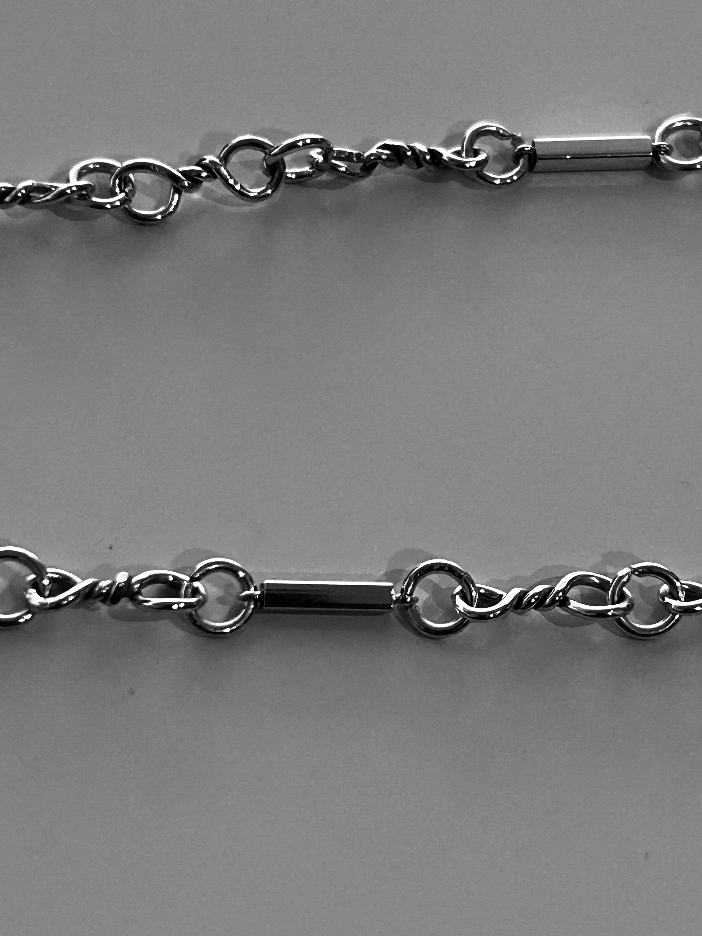 Hand-Twisted Sterling Silver Chain Necklace – 18-Inch Artisan 925 Links