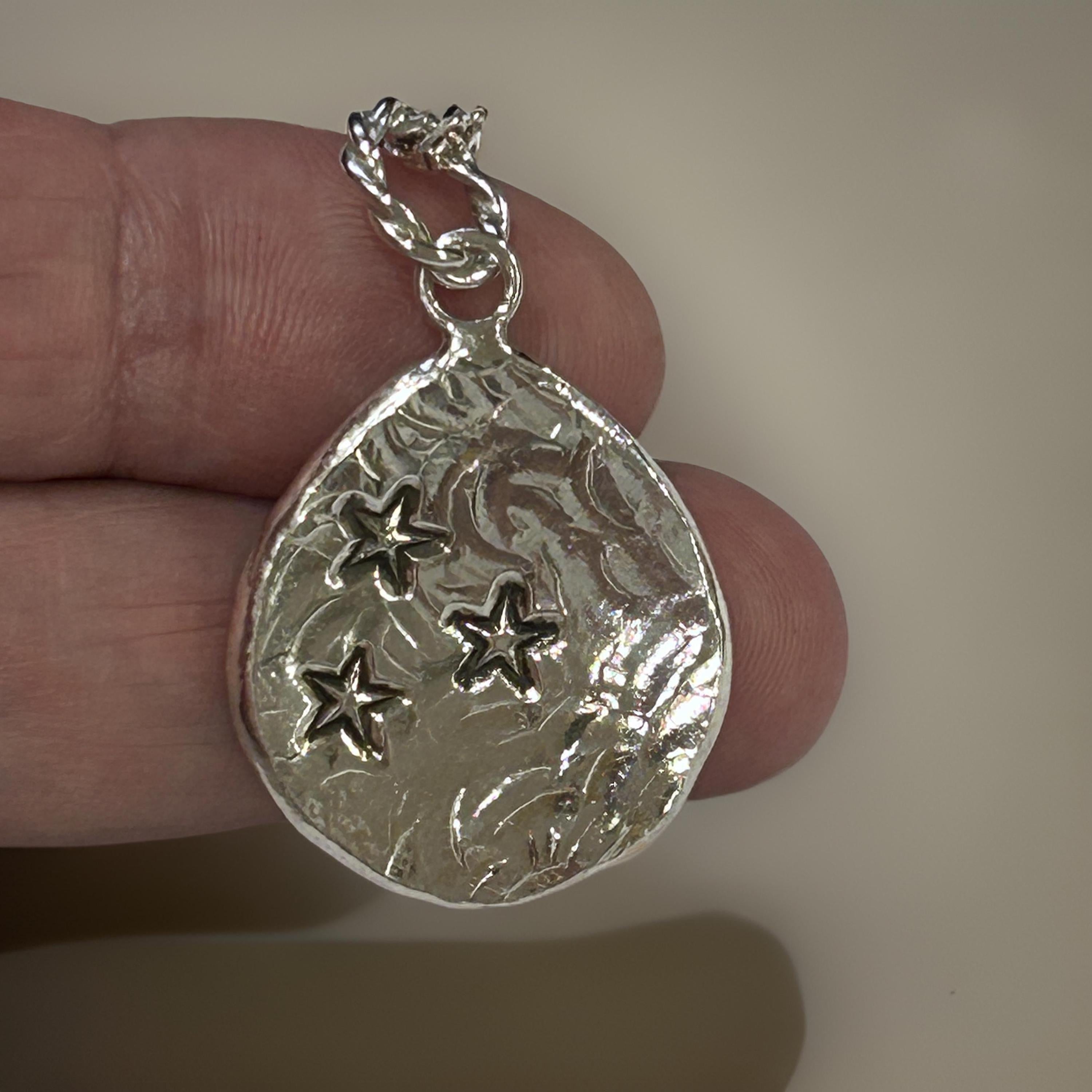 Sterling Silver Star Pendant Necklace Celestial Jewelry