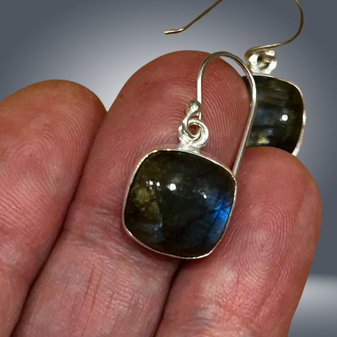 Labradorite Silver Earrings-JewelryArt