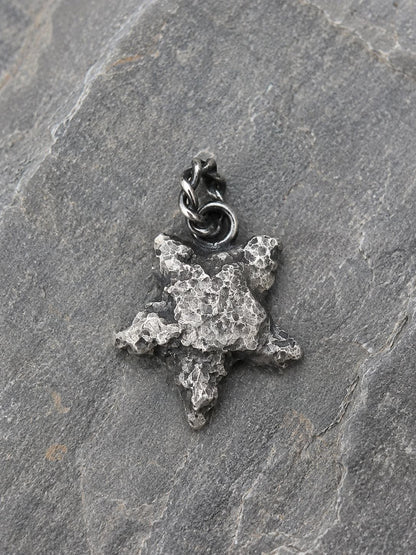 Handmade Sterling Silver Star – Unique One of a Kind Rustic Pendant Only