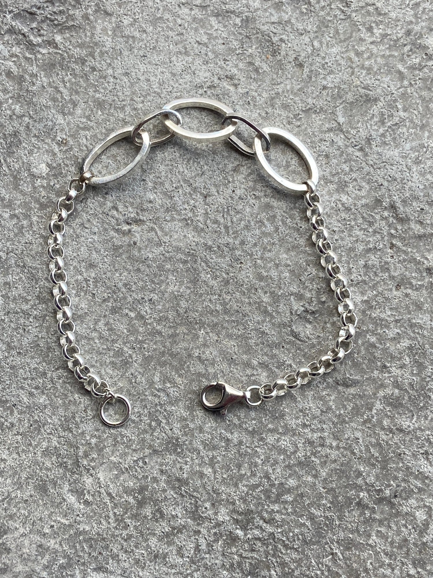 Sterling Silver Oval Link Bracelet, 7.5 Inch Women’s Silver Chain Bracelet, 925 Silver/999 silver Jewelry