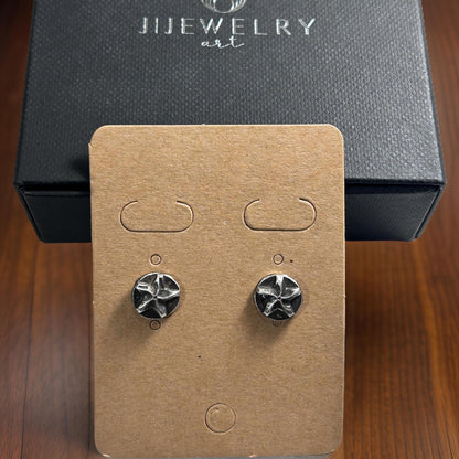 925 Sterling Silver Starburst Oxidized Earrings for Men