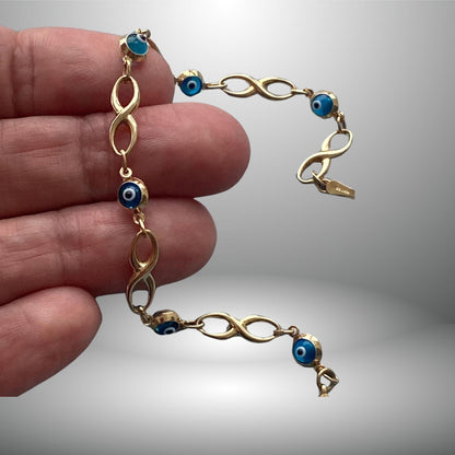 Evil Eye Bracelet Gold - 10K Gold Bracelet | JJewelryArt