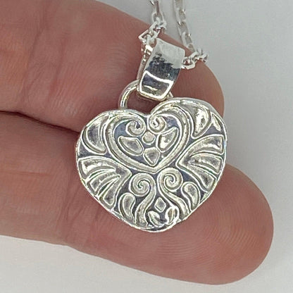 999 Heart Necklace - Silver Heart Pendant | JJewelryArt