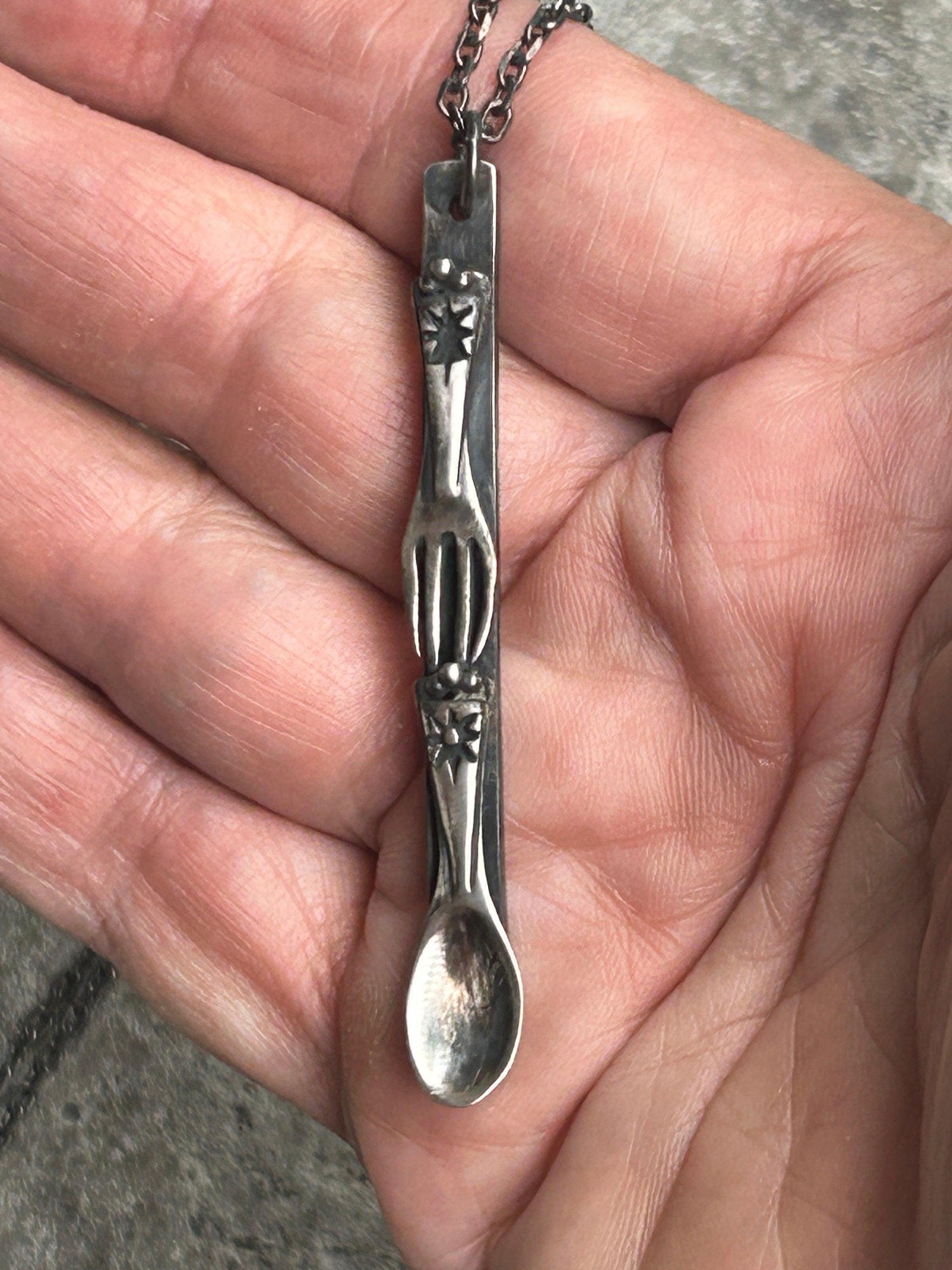 Fork and Spoon Pendant - Spoon Pendant | JJewelryArt