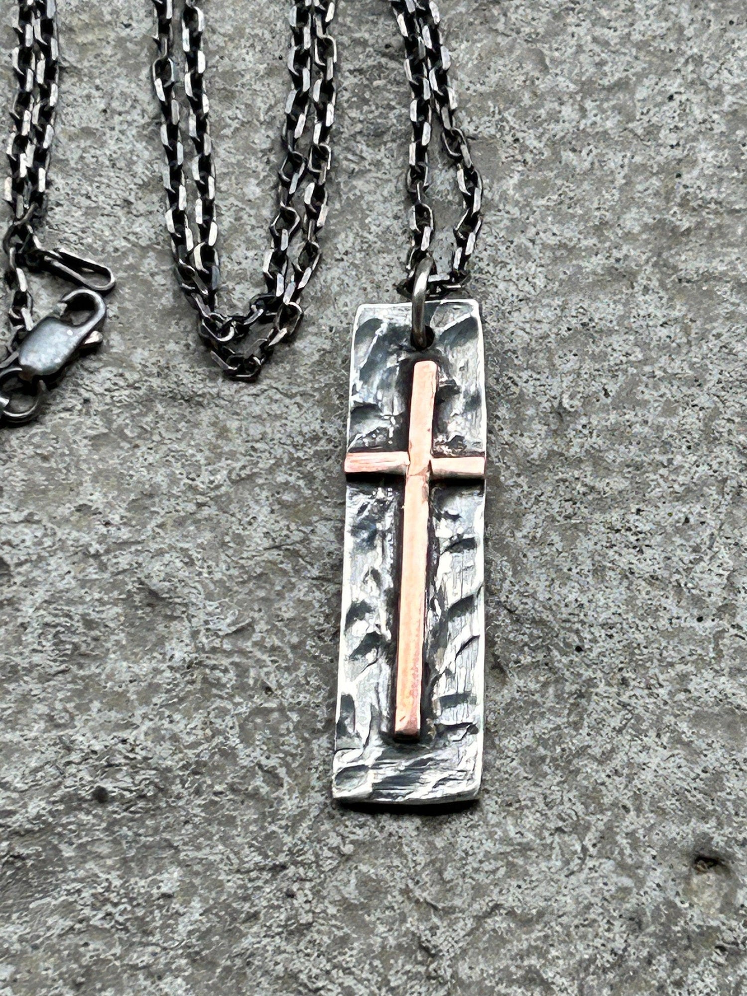 Copper Cross Necklace - Men&