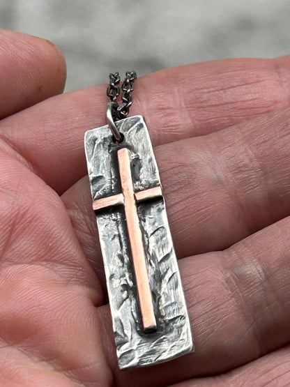 Copper Cross Necklace - Men&