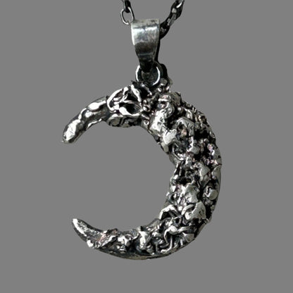 Artisan Silver Moon Necklace - 925 Sterling Silver Moon | JJewelryArt