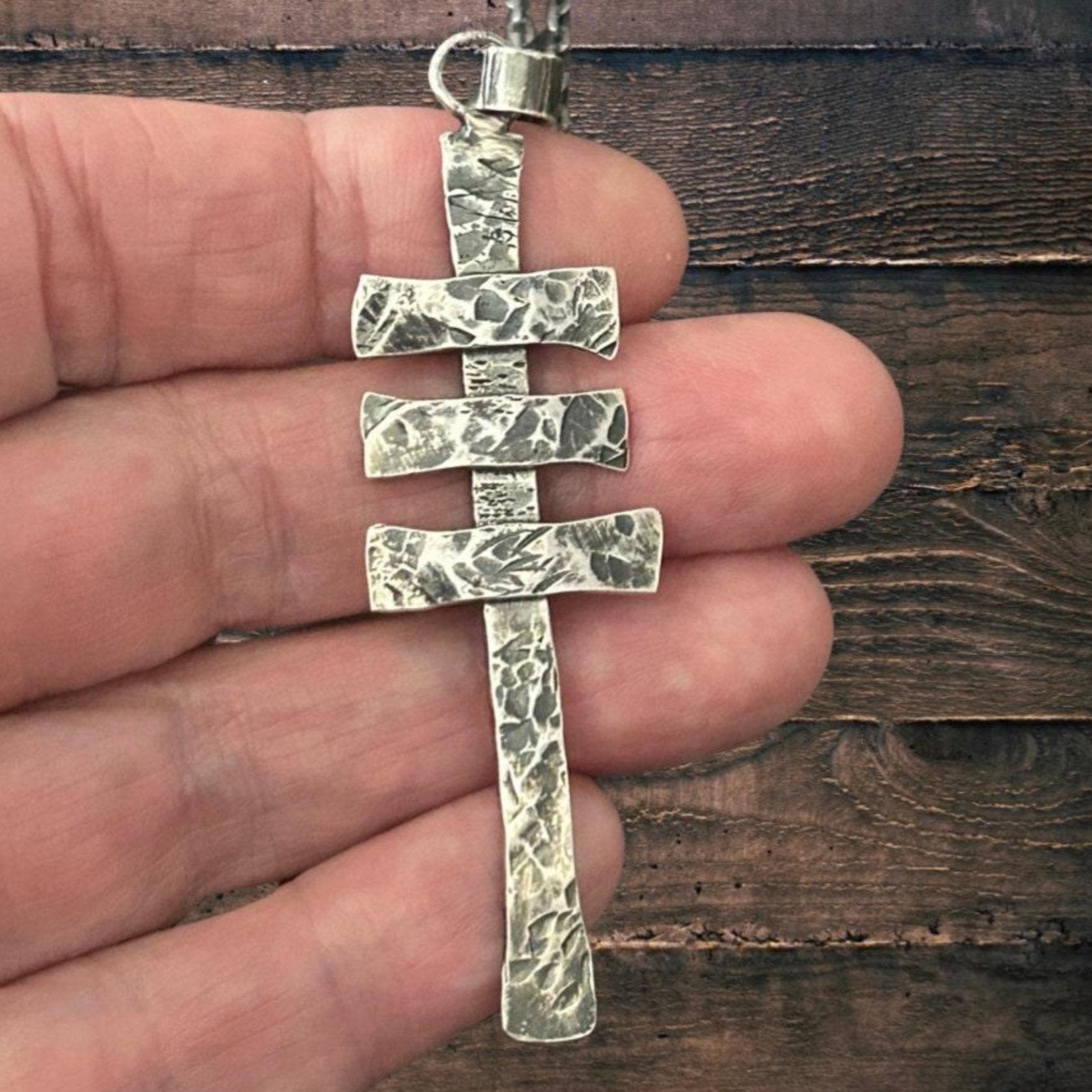 Gothic Cross Pendant - Silver Cross Necklace | JJewelryArt