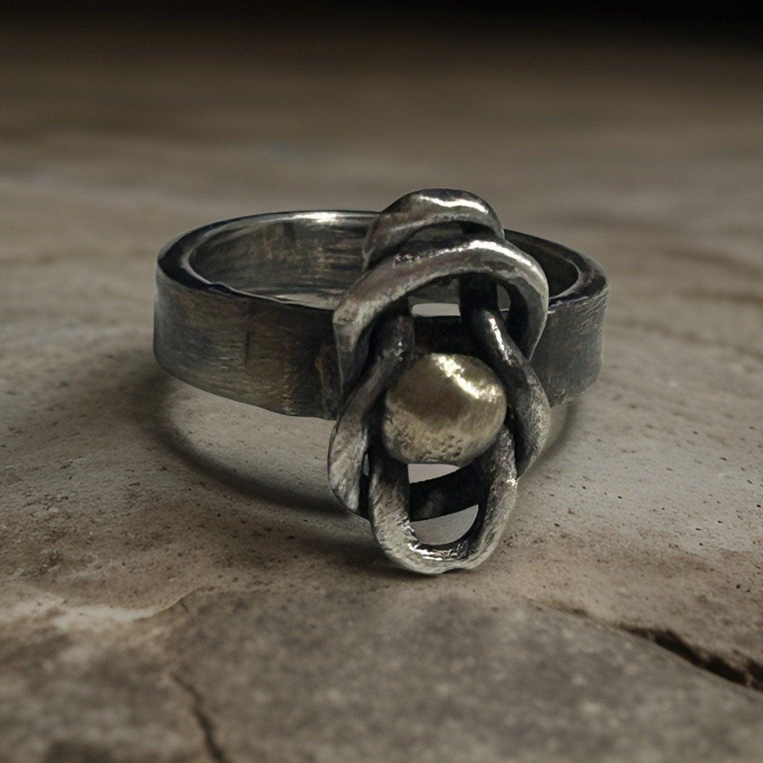 Artisan Oxidized Ring - Oxidized Sterling Silver Ring | JJewelrtArt