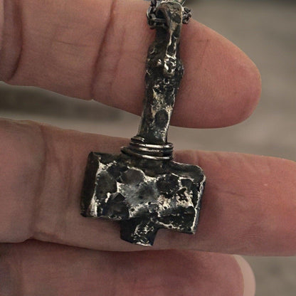 Brutalist Thor Hammer Pendant - Thor Hammer Necklace | JJewelryArt