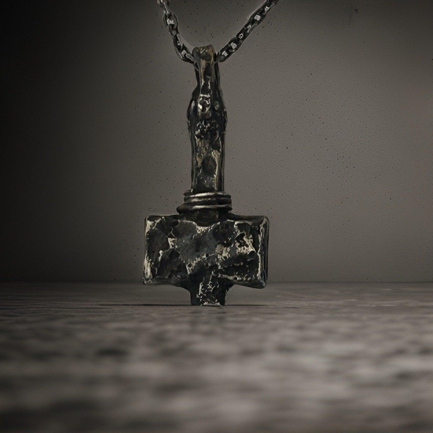 Brutalist Thor Hammer Pendant - Thor Hammer Necklace | JJewelryArt