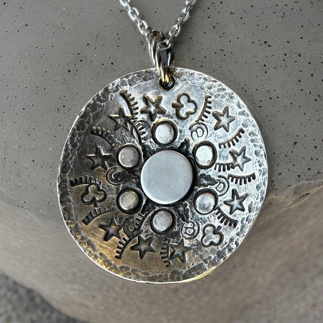 Celestial Rhythms Pendant - Handmade Silver Necklace | JJewelryArt