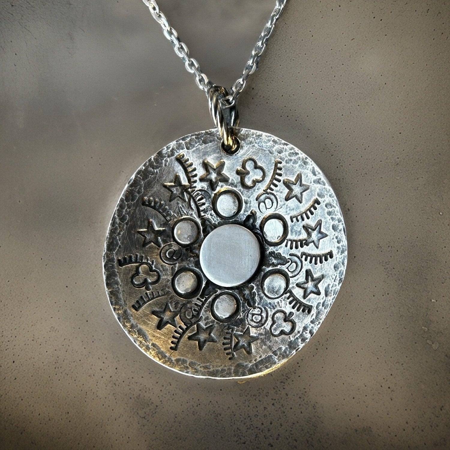 Celestial Rhythms Pendant - Handmade Silver Necklace | JJewelryArt