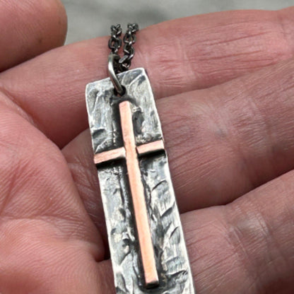 Copper Cross Necklace - Men&