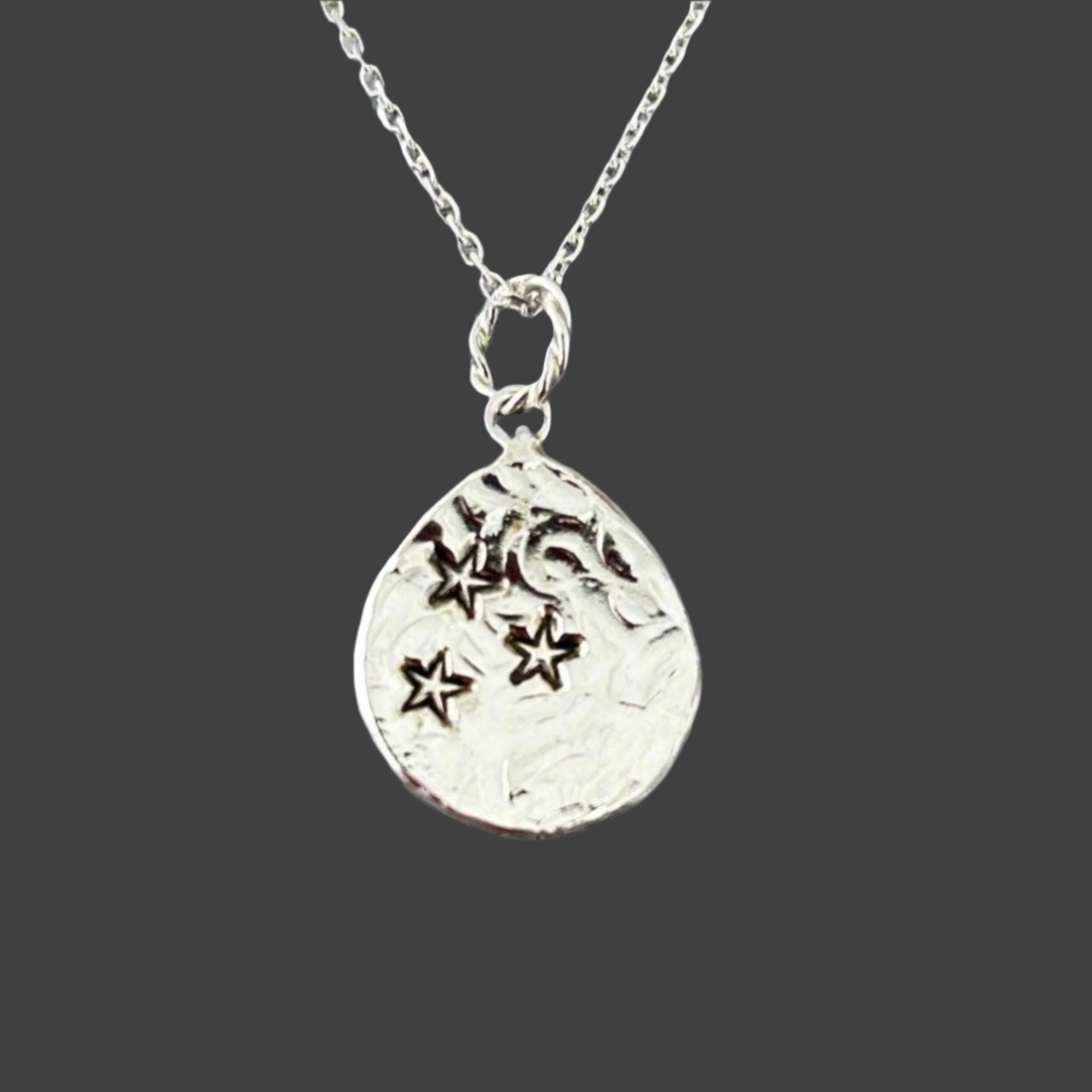 Handcrafted Sterling Silver Starry Pendant Artisan Jewelry