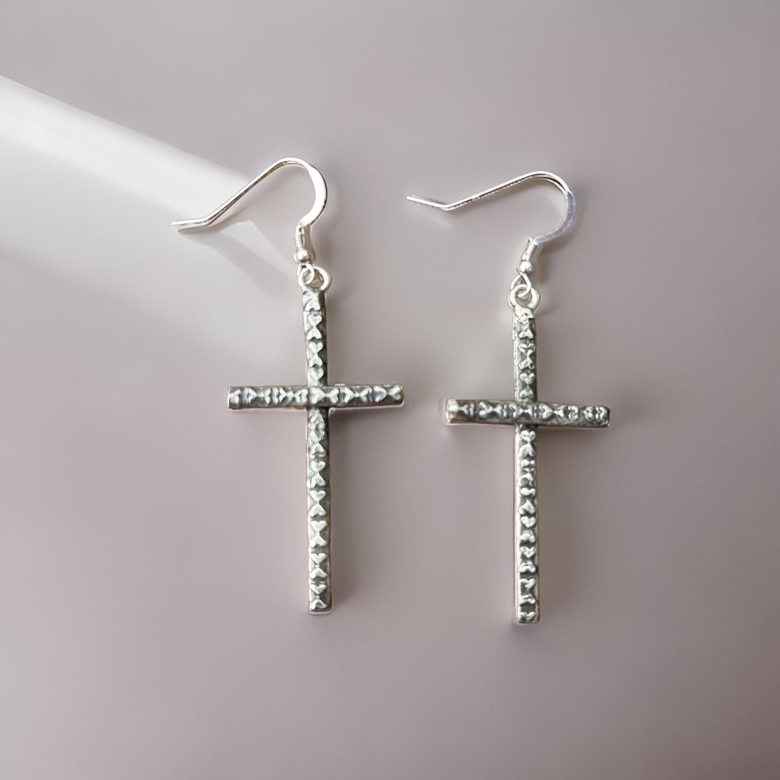 Long Dangle Earring - Cross Hearts Earrings | JJewelryArtJewelry