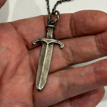 Silver Sword Necklace - Men’s Sword Pendant | JJewelryArt